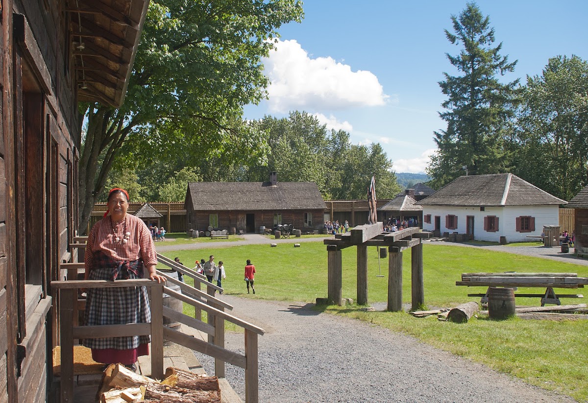 Fort Langley National Historic Site palisade walls and historic fort buildings